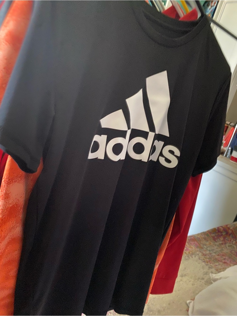 adidas Black T-Shirt with White Trefoil Logo